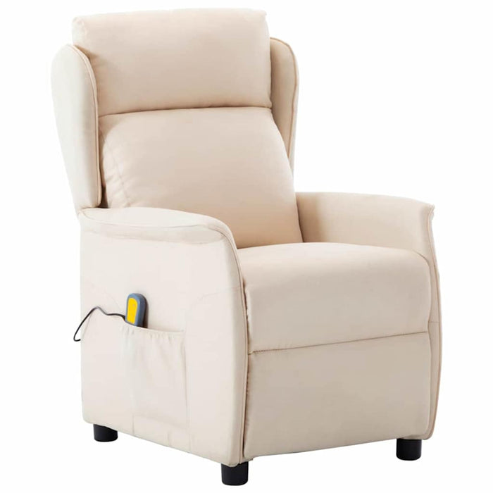 Scaun de masaj cu pernă Crem 93.5 x 67.5 x 101.5 cm țesătură - WALTI WALTI