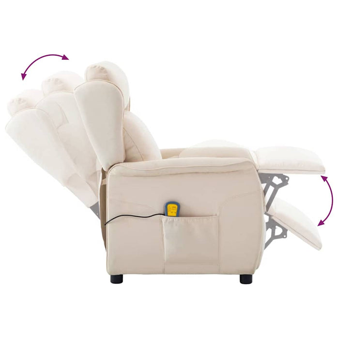 Scaun de masaj cu pernă Crem 93.5 x 67.5 x 101.5 cm țesătură - WALTI WALTI
