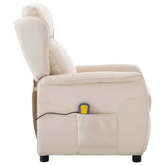 Scaun de masaj cu pernă Crem 93.5 x 67.5 x 101.5 cm țesătură - WALTI WALTI