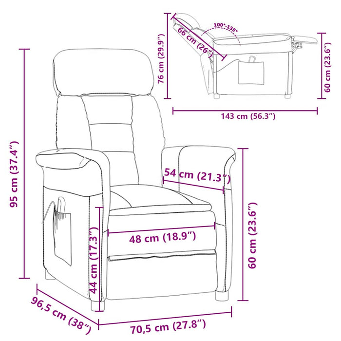 Scaun de masaj Maro 70.5 x 96.5 x 95 cm Piele artificială - WALTI WALTI