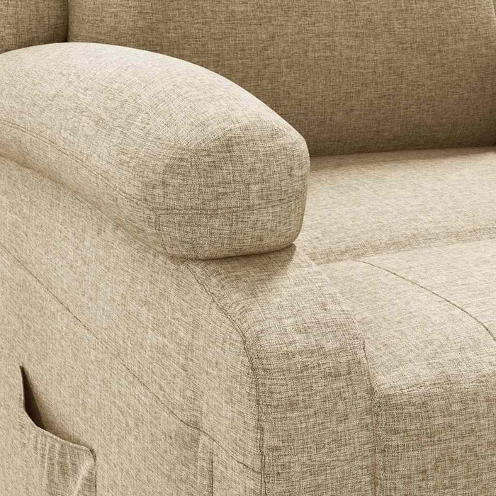 Fotoliu rabatabil, crem, material textil WALTI