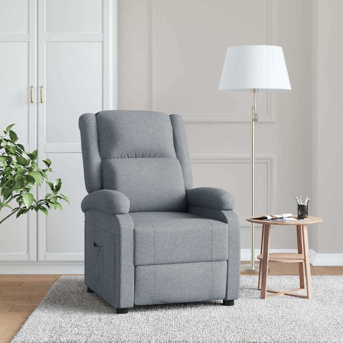 Fotoliu rabatabil, gri deschis, material textil WALTI