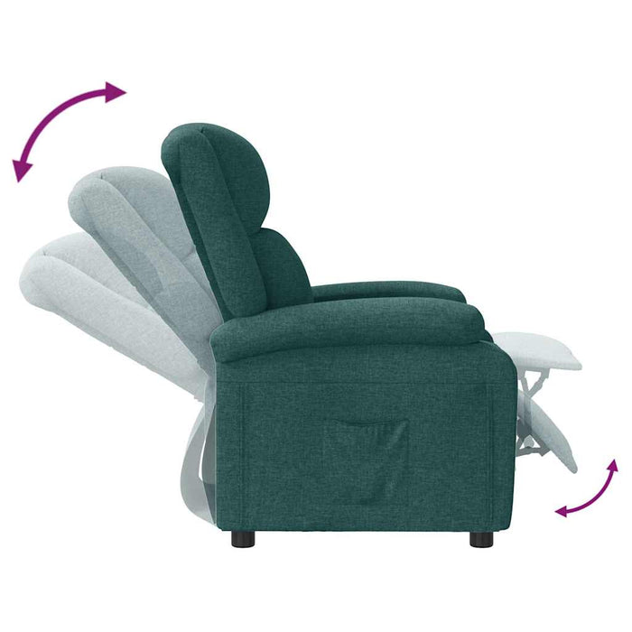 Fotoliu rabatabil, verde închis, material textil WALTI