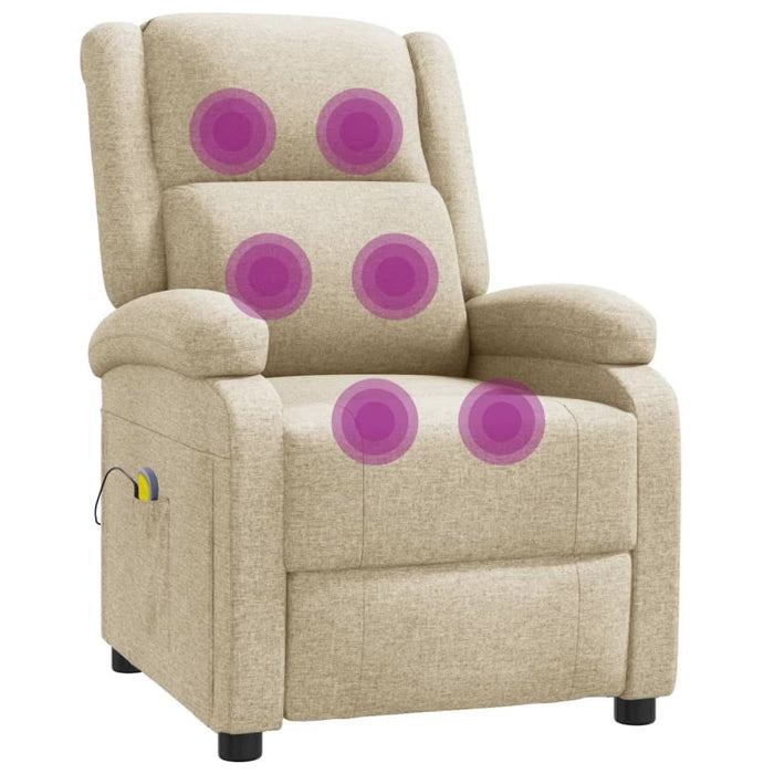 Fotoliu de masaj, crem, material textil - WALTI WALTI