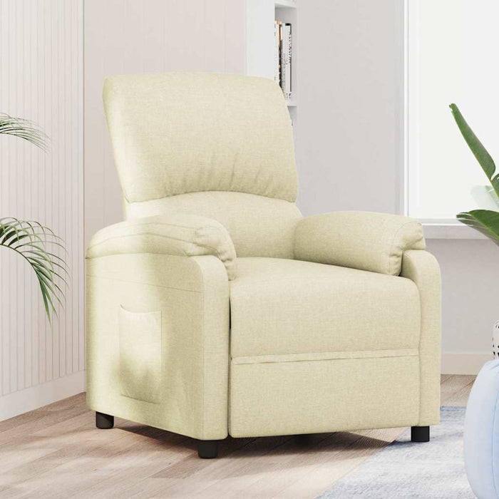 Fotoliu rabatabil, crem, material textil WALTI