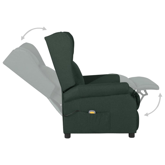 Fotoliu de masaj, verde închis, material textil WALTI