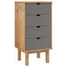 Dulap cu sertar "OTTA", maro/gri, 45x39x90cm, lemn masiv pin - WALTI WALTI