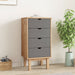 Dulap cu sertar "OTTA", maro/gri, 45x39x90cm, lemn masiv pin - WALTI WALTI