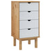 Dulap cu sertar "OTTA", maro/alb, 45x39x90 cm, lemn masiv pin - WALTI WALTI