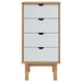 Dulap cu sertar "OTTA", maro/alb, 45x39x90 cm, lemn masiv pin - WALTI WALTI