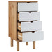 Dulap cu sertar "OTTA", maro/alb, 45x39x90 cm, lemn masiv pin - WALTI WALTI