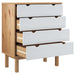 Dulap cu sertar OTTA, maro/alb, 76,5x39,5x90 cm, lemn masiv pin - WALTI WALTI