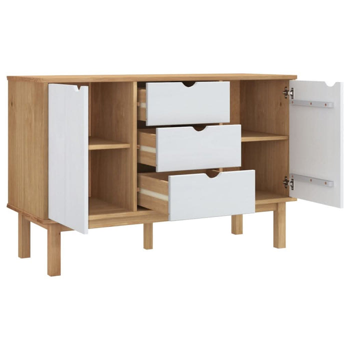 Servantă OTTA, maro și alb, 113,5x43x73 cm, lemn masiv de pin - WALTI WALTI