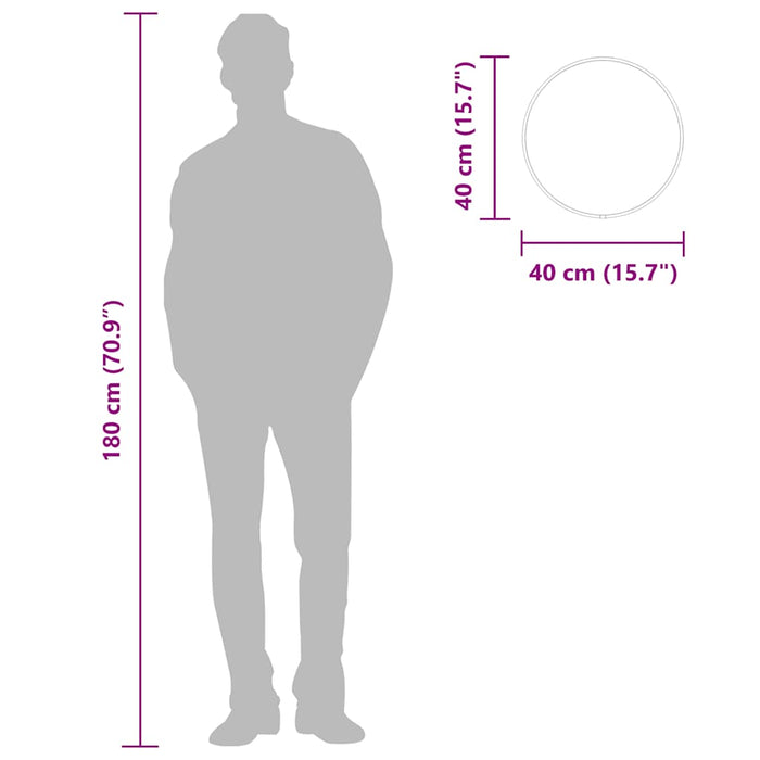 Oglindă de perete rotundă, negru, Ø 40 cm - WALTI WALTI