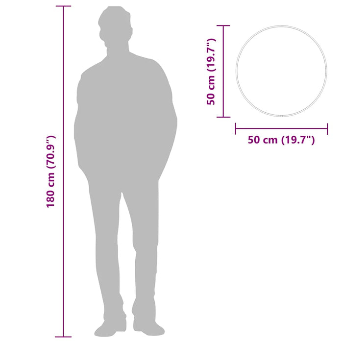 Oglindă de perete rotundă, negru, Ø 50 cm - WALTI WALTI