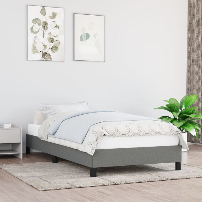 Cadru de pat fără saltea, gri închis, 80x200 cm, textil WALTI