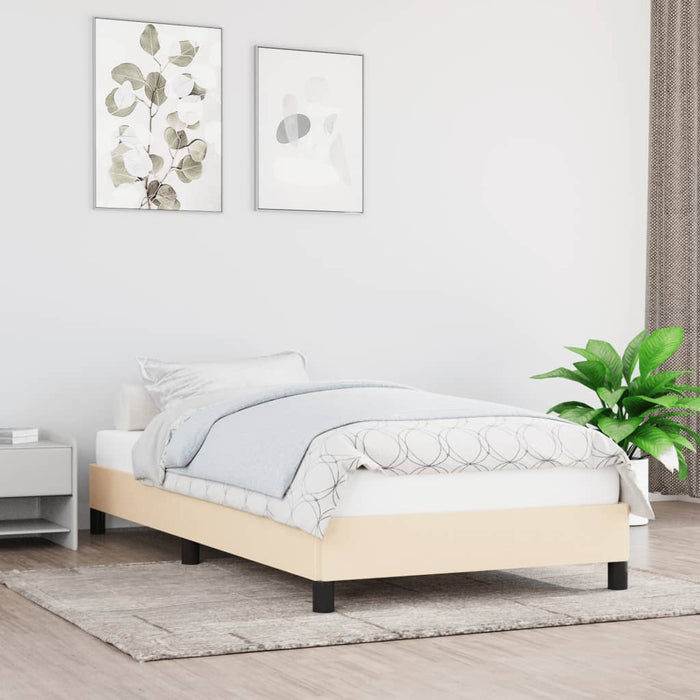 Cadru de pat fără saltea cremă 90x200 cm țesătură - WALTI WALTI