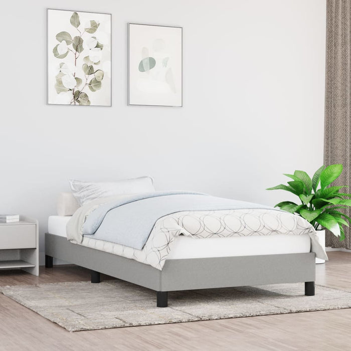 Cadru de pat fără saltea, gri deschis, 100x200 cm, textil - WALTI WALTI
