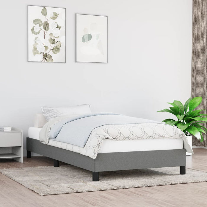 Cadru de pat fără saltea, gri închis, 100x200 cm, textil - WALTI WALTI