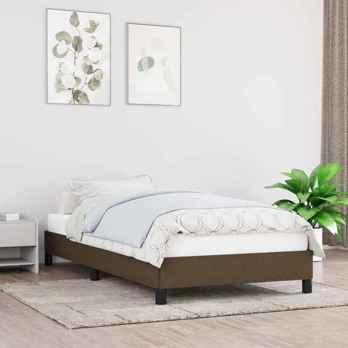 Cadru de pat fără saltea, maro închis, 100x200 cm, textil - WALTI WALTI