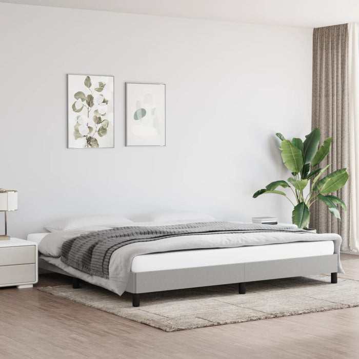 Cadru de pat fără saltea, gri deschis, 200x200 cm, textil - WALTI WALTI