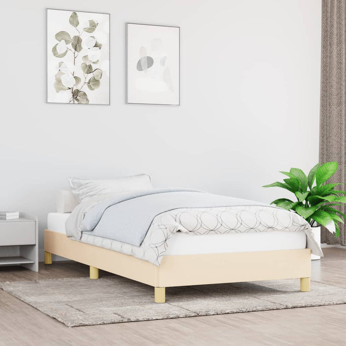 Cadru de pat fără saltea cremă 80x200 cm țesătură - WALTI WALTI