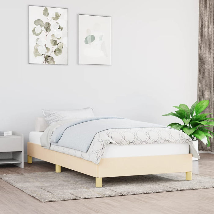 Cadru de pat fără saltea cremă 90x200 cm țesătură - WALTI WALTI