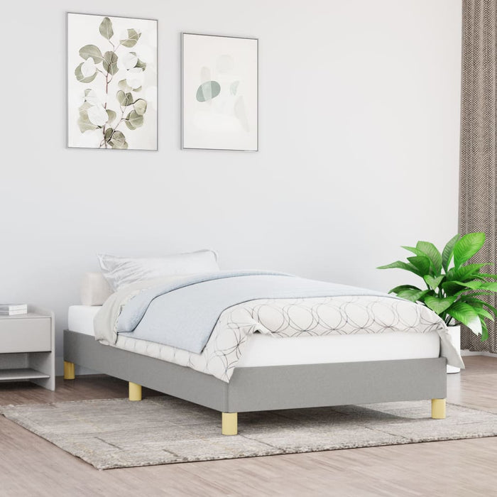 Cadru de pat fără saltea, gri deschis, 100x200 cm, textil - WALTI WALTI
