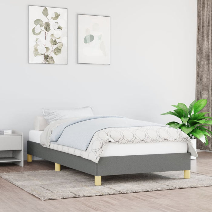 Cadru de pat fără saltea, gri închis, 100x200 cm, textil - WALTI WALTI