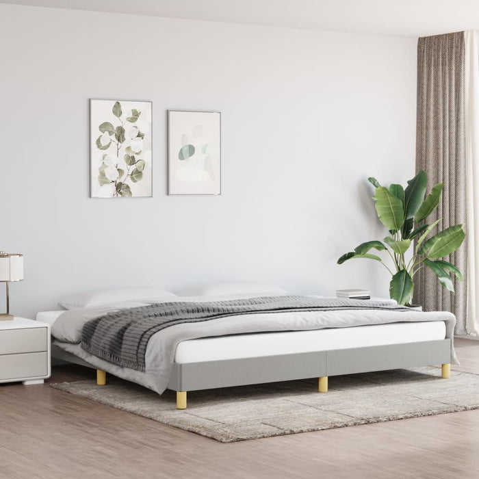 Cadru de pat fără saltea, gri deschis, 200x200 cm, textil - WALTI WALTI