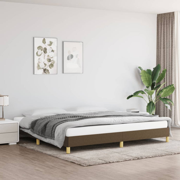 Cadru de pat fără saltea, maro închis, 200x200 cm, textil - WALTI WALTI