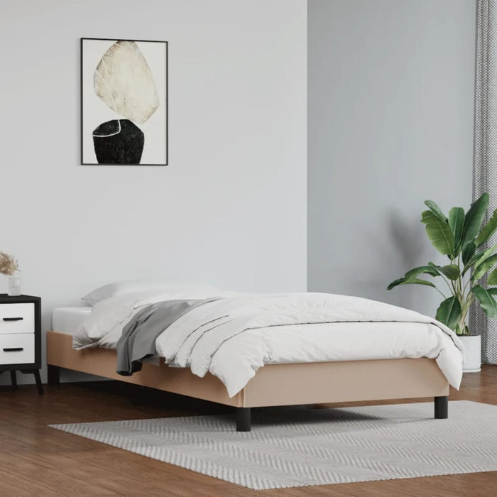 Cadru de pat, cappuccino, 100x200 cm, piele ecologică - WALTI WALTI