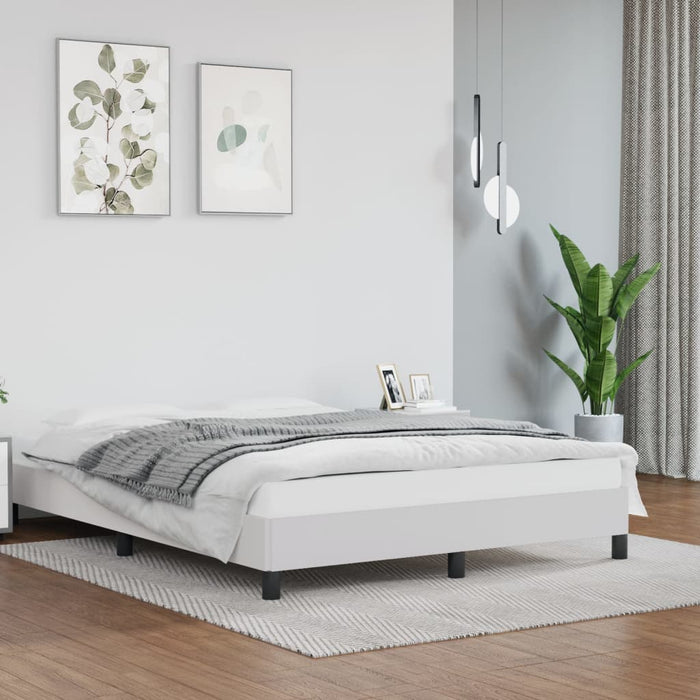 Cadru de pat, alb, 140x190 cm, piele ecologică - WALTI WALTI