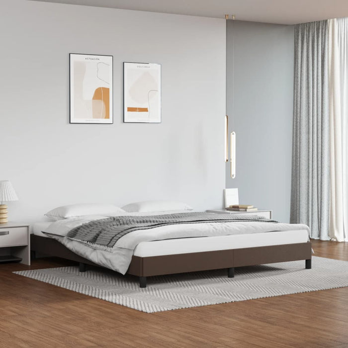 Cadru de pat, maro, 180x200 cm, piele ecologică WALTI