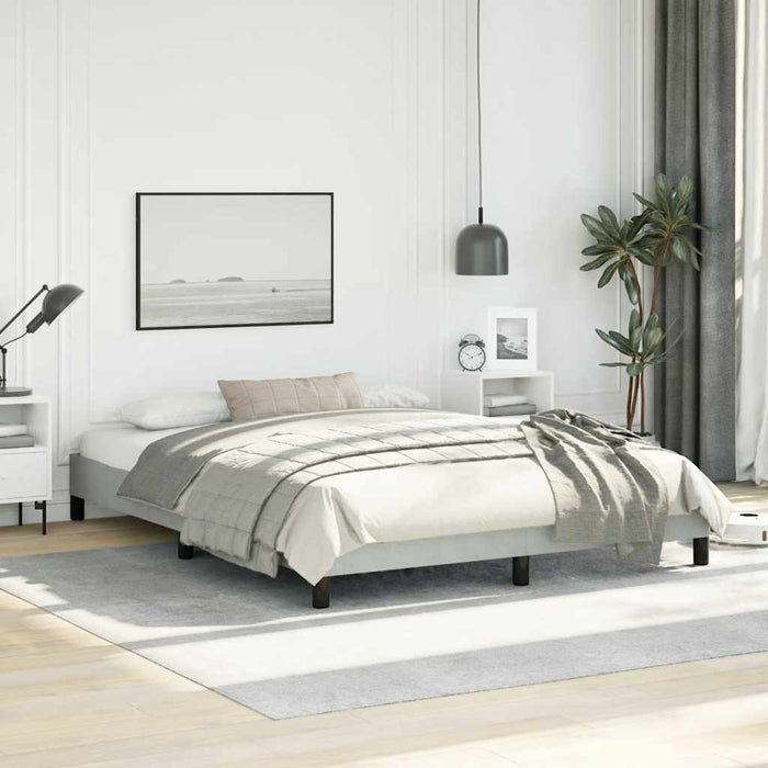 Cadru de pat fără saltea, gri deschis, 152x203 cm, catifea, Queen - WALTI WALTI