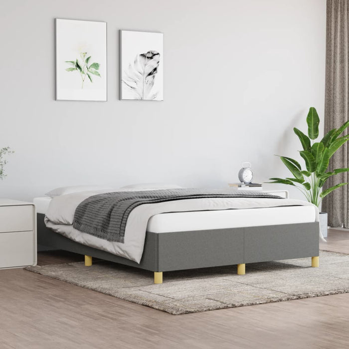 Cadru de pat fără saltea, gri închis, 140x190 cm, textil - WALTI WALTI