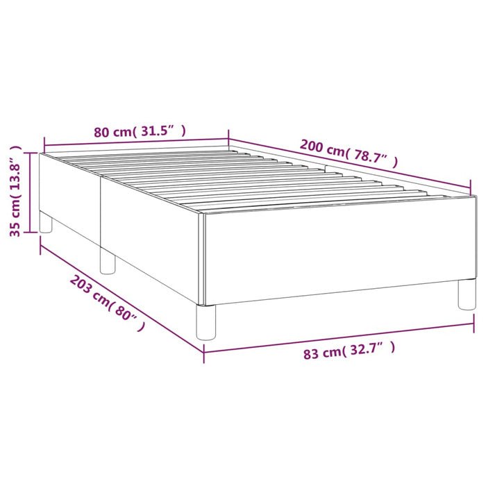 Cadru de pat, gri, 80x200 cm, piele ecologică - WALTI WALTI