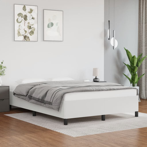 Cadru de pat, alb, 140x190 cm, piele ecologică - WALTI WALTI