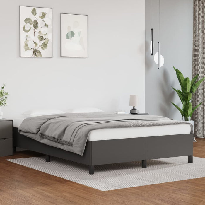 Cadru de pat, gri, 140x190 cm, piele ecologică - WALTI WALTI