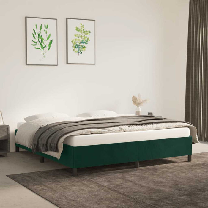Cadru de pat fără saltea, verde închis, 180x200 cm, catifea - WALTI WALTI