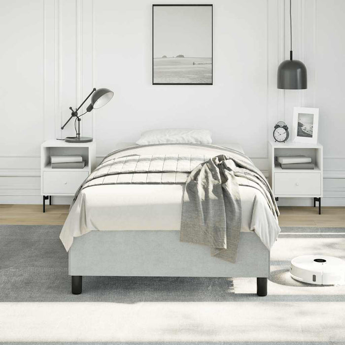 Cadru de pat fără saltea, gri deschis, 100x203 cm, catifea, tip pat dublu XL - WALTI WALTI