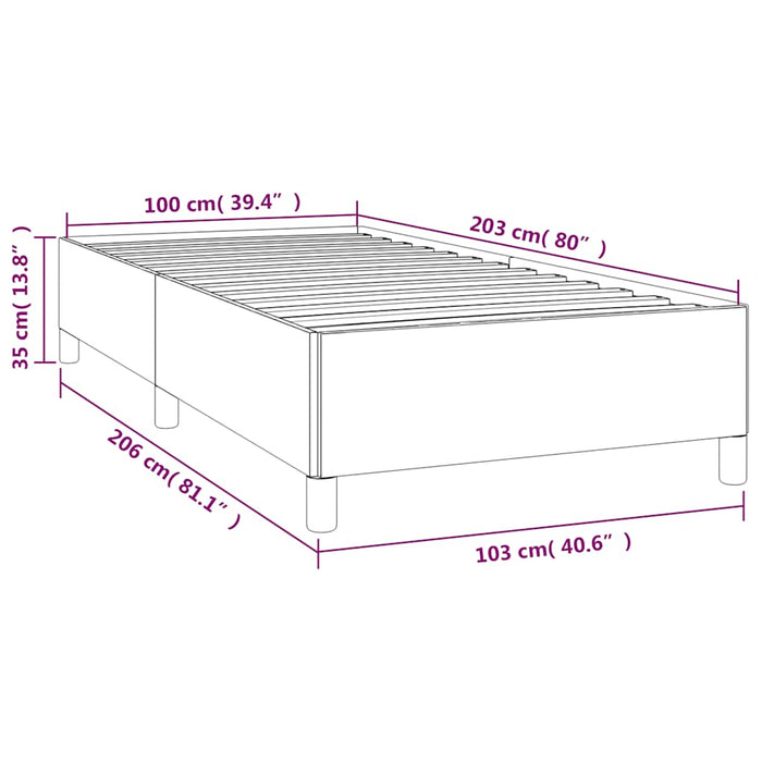 Cadru de pat fără saltea, gri deschis, 100x203 cm, catifea, tip pat dublu XL - WALTI WALTI