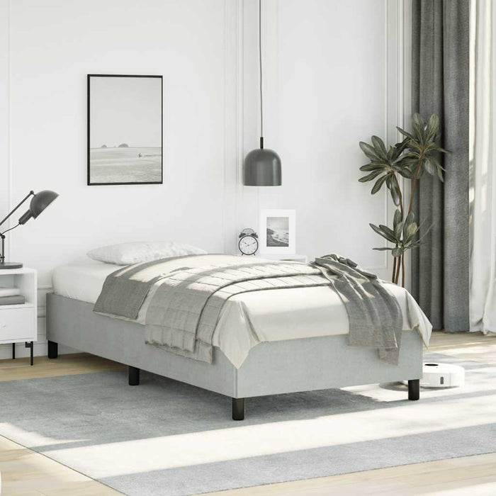 Cadru de pat fără saltea, gri deschis, 100x203 cm, catifea, tip pat dublu XL - WALTI WALTI