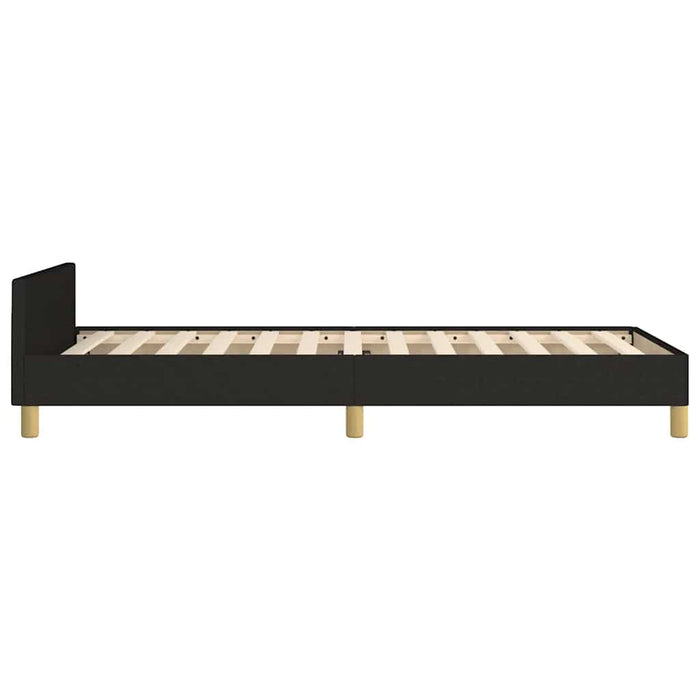 Cadru de pat cu tăblie fără saltea, negru, 80x200 cm, textil - WALTI WALTI