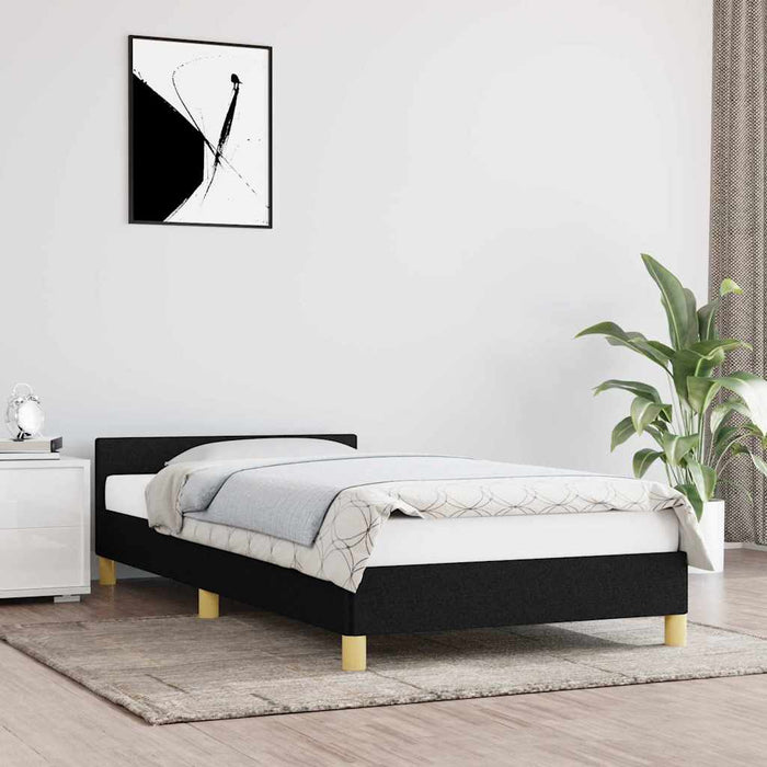 Cadru de pat cu tăblie fără saltea, negru, 80x200 cm, textil - WALTI WALTI