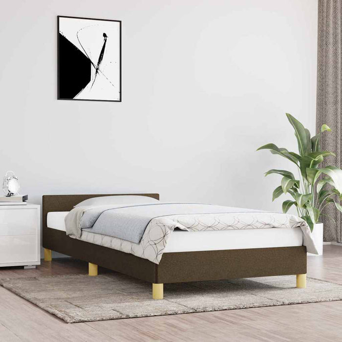 Cadru de pat fără saltea, maro închis, 80x200 cm, textil WALTI