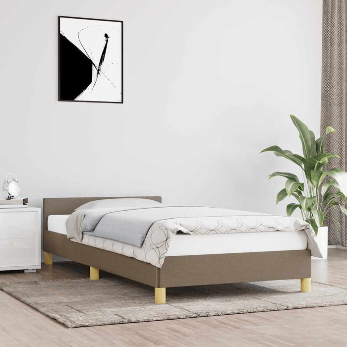 Cadru de pat cu tăblie fără saltea, taupe, 80x200 cm, textil - WALTI WALTI