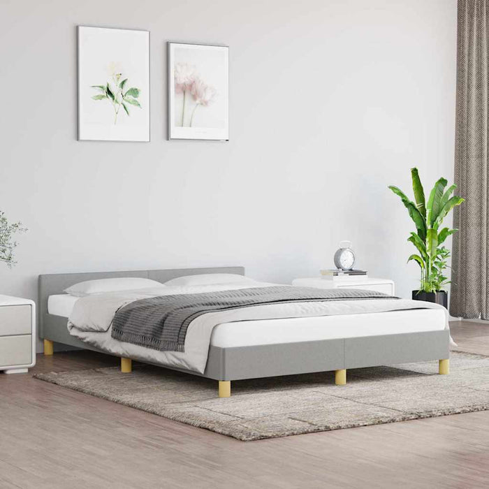 Cadru de pat fără saltea, gri deschis, 140x190 cm, textil - WALTI WALTI