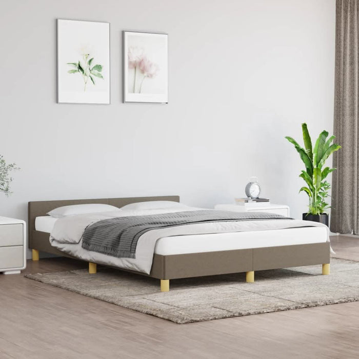 Cadru de pat fără saltea, gri taupe, 140x190 cm, textil - WALTI WALTI