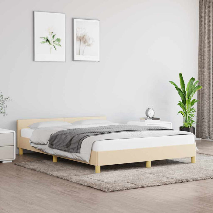 Cadru de pat fără saltea, crem, 140x190 cm, textil - WALTI WALTI